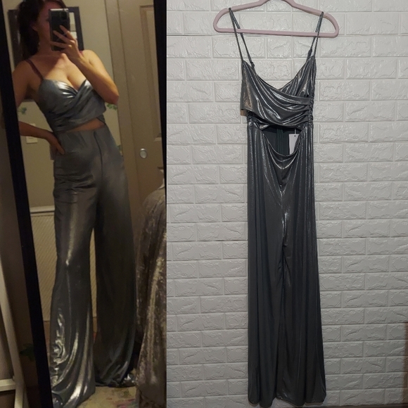 Lovers + Friends Pants - Lovers + Friends Shimmer Jumpsuit Sage Green Small NEW